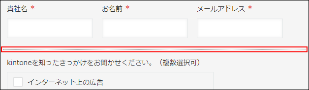 スクリーンショット：［罫線］フィールドを枠線で強調している