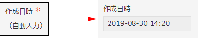 スクリーンショット：［作成日時］フィールドの例