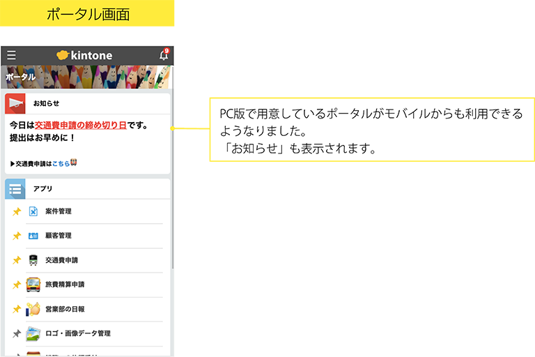 ポータル画面