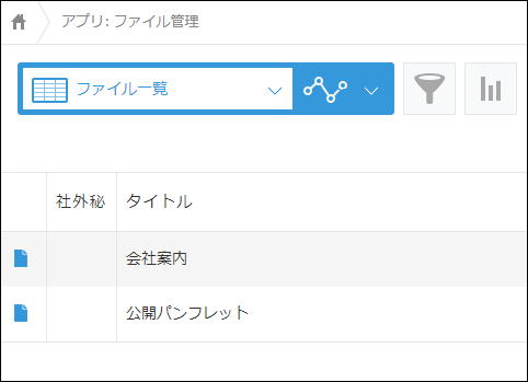 スクリーンショット：社外秘のレコードが表示されない画面